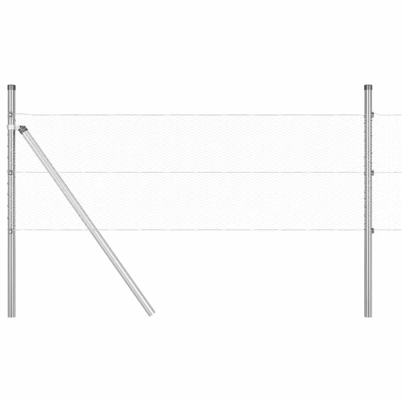 Heksagonalinė tvoros tvirtinimo sistema 100 x 0,6 m Sidabrinė