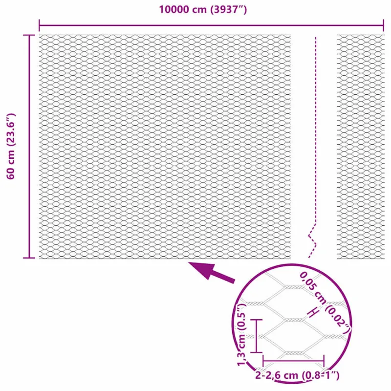 Hexagonal Fence with Post 100 x 0,6 m Galvanizuotas plienas