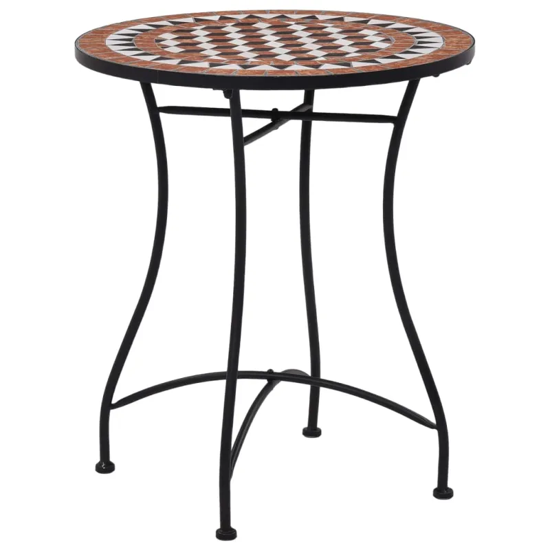 Mozaikkilautanen ja bistro-ruokailupöytä, ruskea, 60 cm, keramiikka