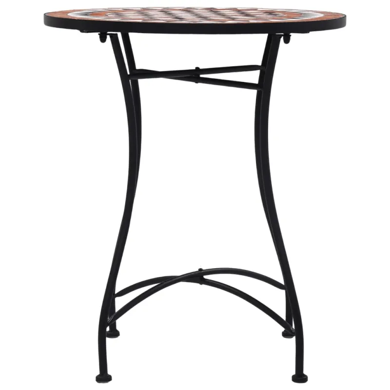 Mozaikkilautanen ja bistro-ruokailupöytä, ruskea, 60 cm, keramiikka