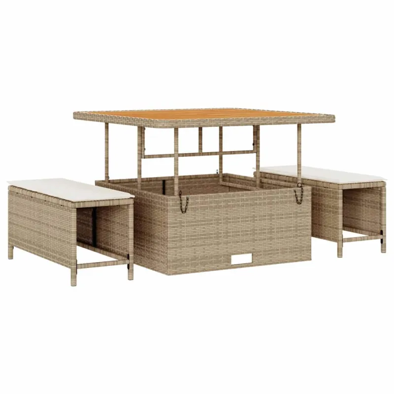 Sodo Sofų Rinkinys 8 pcs Smėlio poliratanas