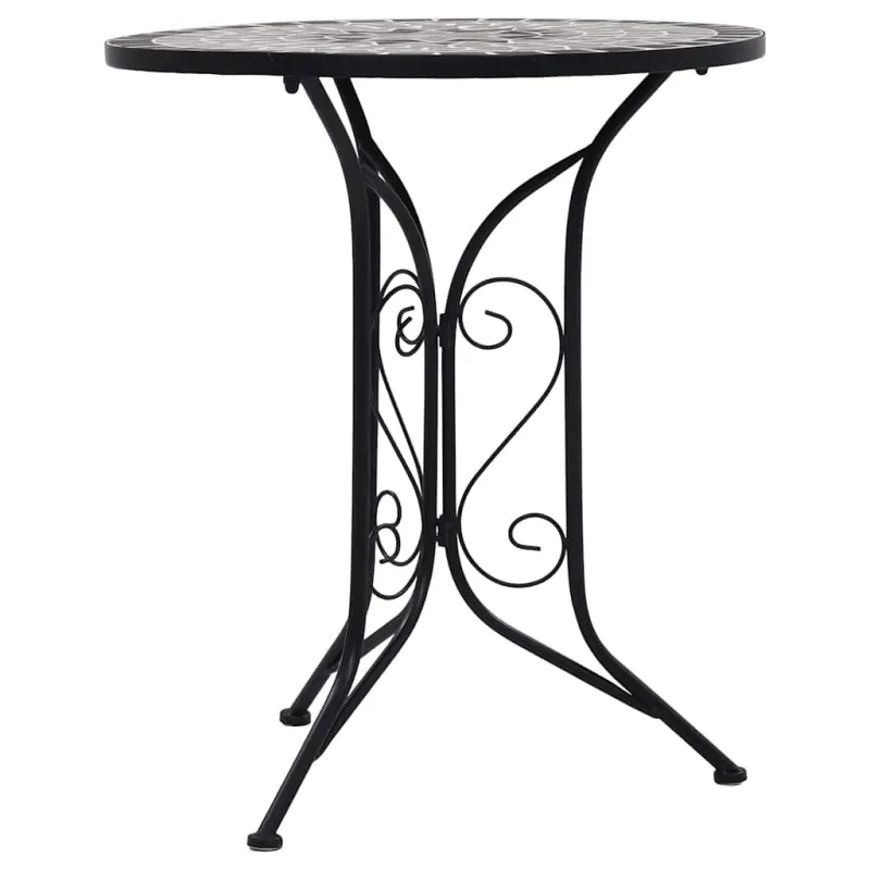 Mozaikkinen bistropöytä, harmaa, 60 cm, keramiikka