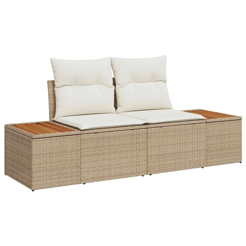 Sodo Sofų Rinkinys su pagalve 8 pcs Bežinė ir kreminė