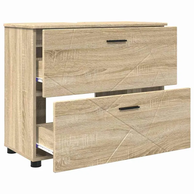 Vonios baldų rinkinys su stalčių 3 pcs Sonoma ąžuolas