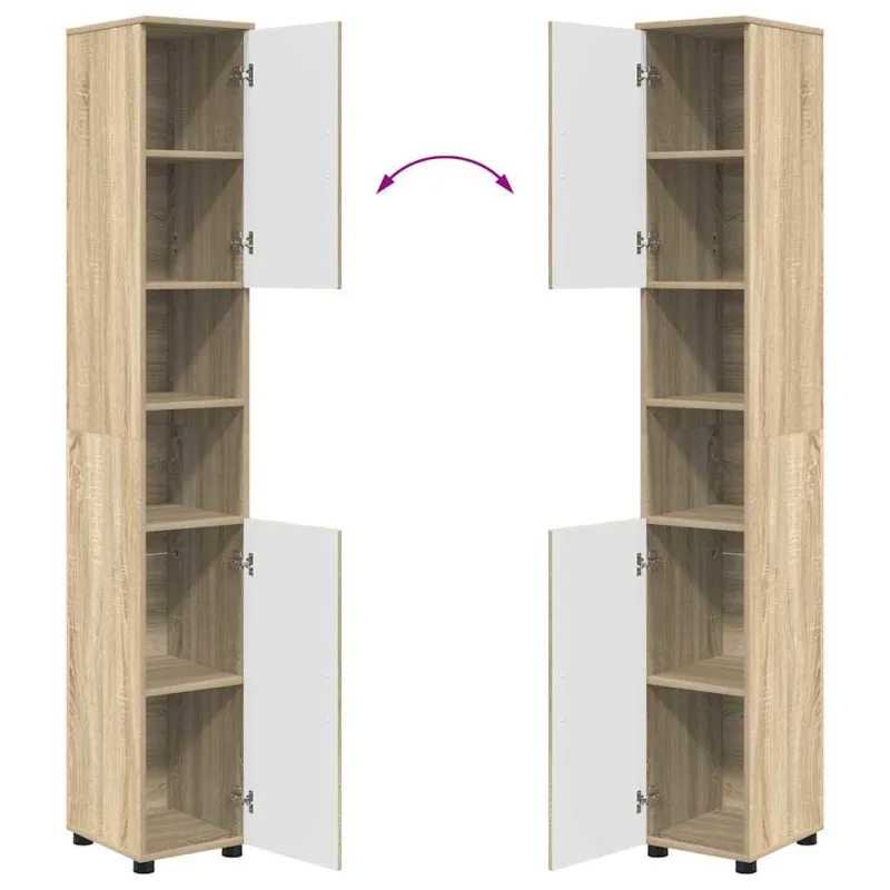 Vonios baldų rinkinys su stalčių 4 pcs Sonoma ąžuolas