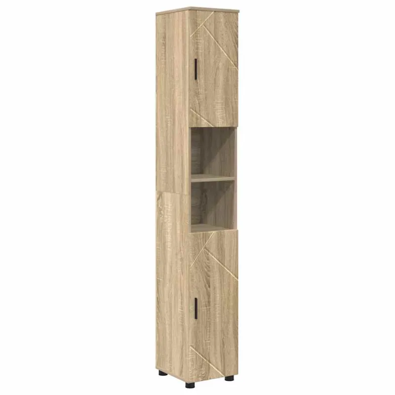 Vonios baldų rinkinys su stalčių 4 pcs Sonoma ąžuolas