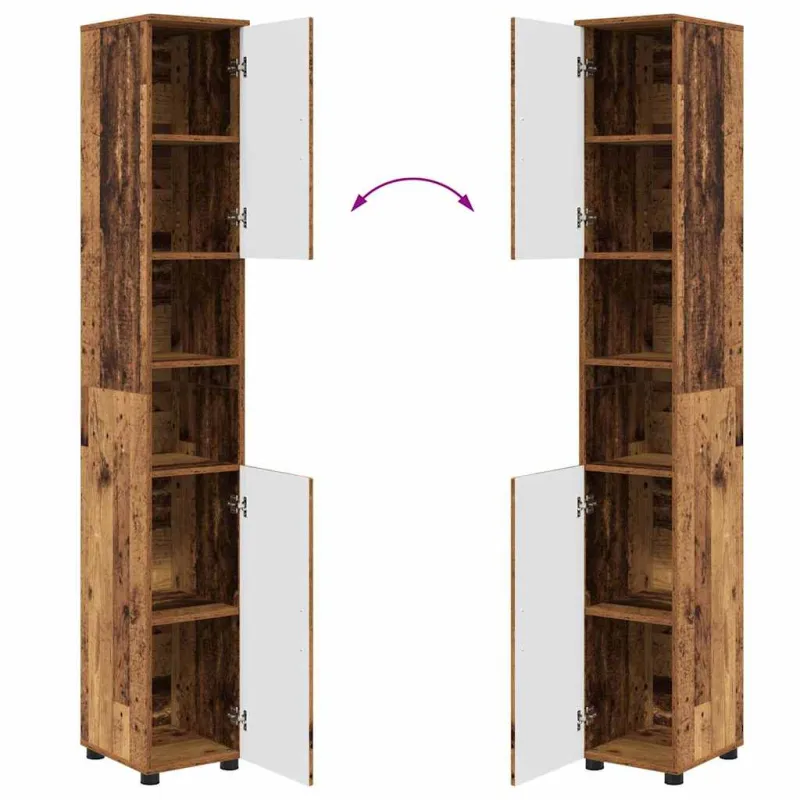 Vonios baldų rinkinys su stalčių 4 pcs Senovinis medis