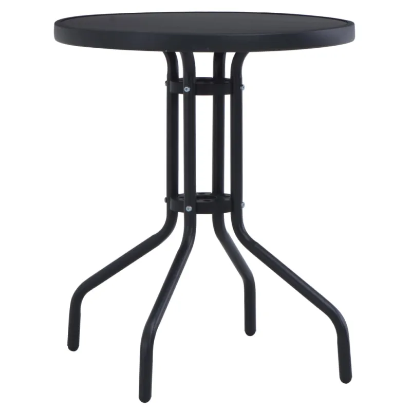 Sodo pöytätaso, musta, 80 cm, teräs ja lasi