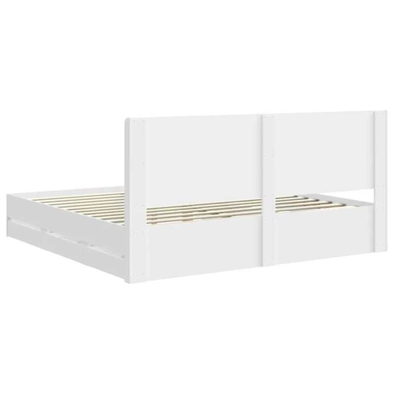 Lovos rėmas su saugojimu ir nugara Balta 200 x 200 cm
