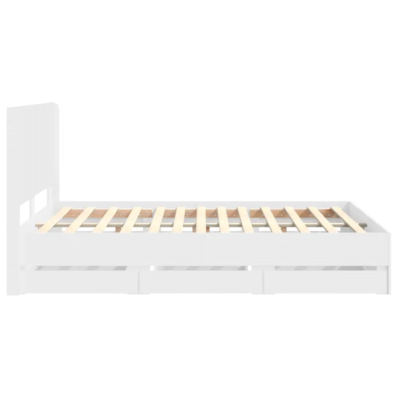 Lovos rėmas su saugojimu ir nugara Balta 150 x 200 cm