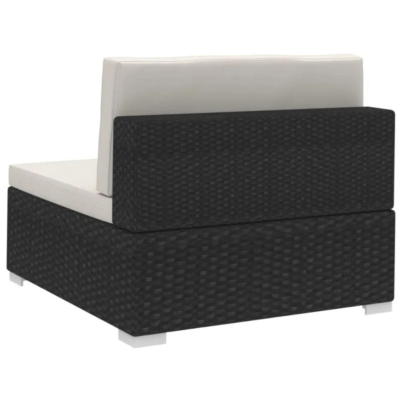 Sodo sofos komplekti, 4 osaa, musta, rattan materiaalilla, mukaan lukien tyynyt