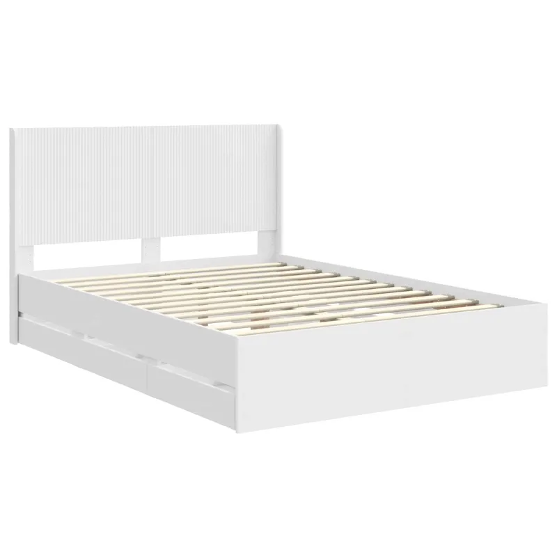 Lovos rėmas su saugojimu ir nugara Balta 140 x 190 cm