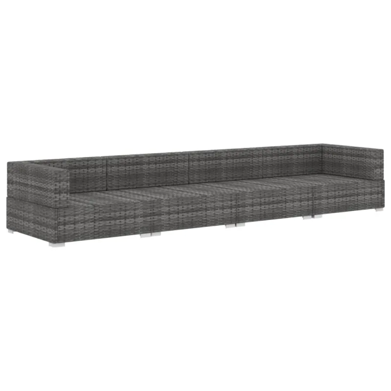 Sodo sofosetti nelis, 4 osaa, harmaa, rattan