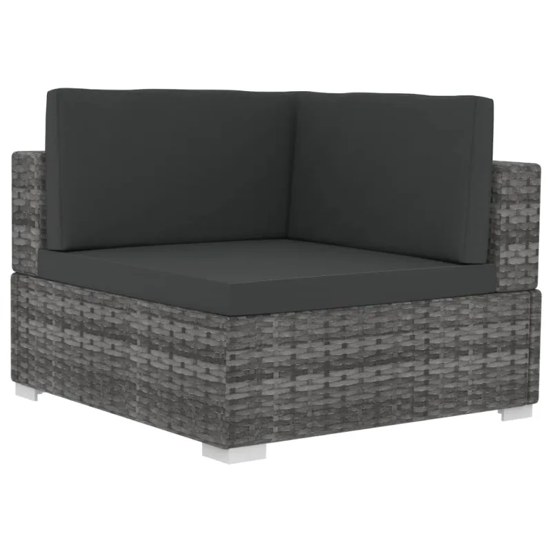 Sodo sofosetti nelis, 4 osaa, harmaa, rattan