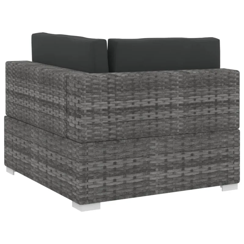 Sodo sofosetti nelis, 4 osaa, harmaa, rattan