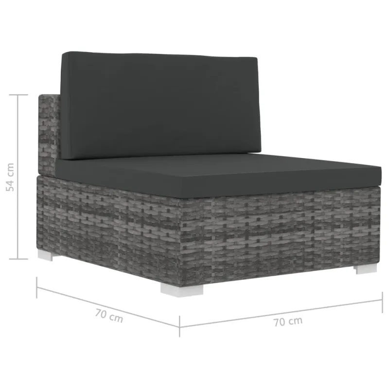 Sodo sofosetti nelis, 4 osaa, harmaa, rattan