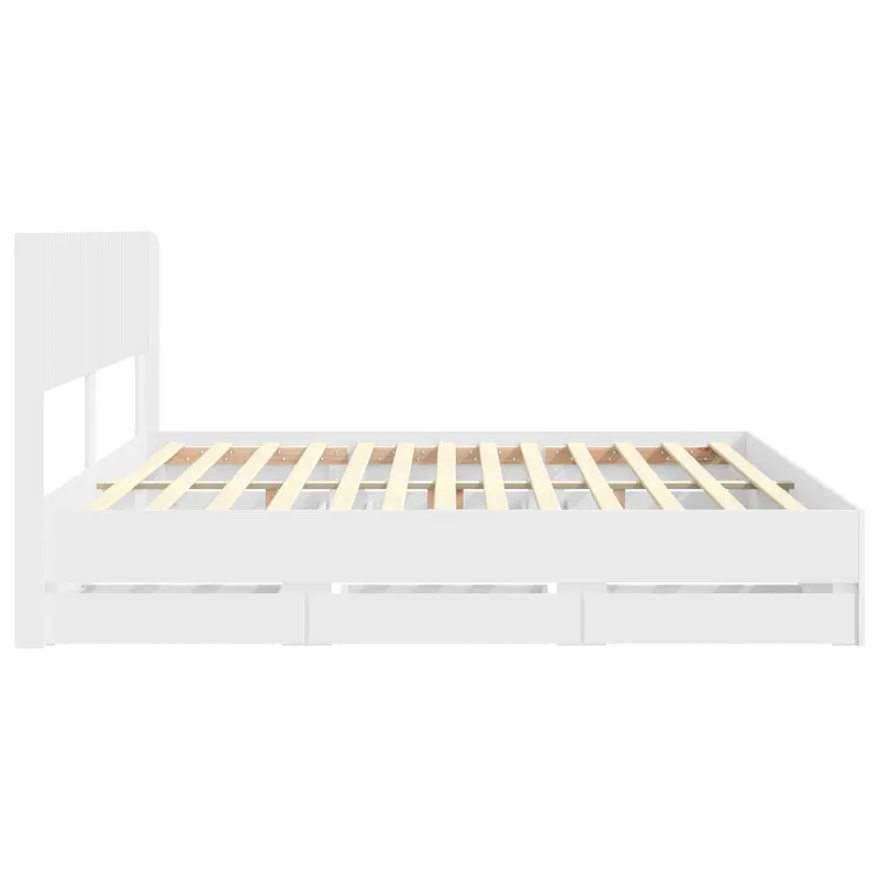 Lovos rėmas su saugojimu ir nugara Balta 200 x 200 cm