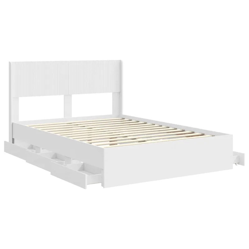 Lovos rėmas su saugojimu ir nugara Balta 150 x 200 cm