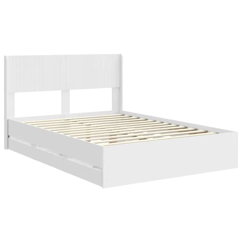 Lovos rėmas su saugojimu ir nugara Balta 140 x 190 cm