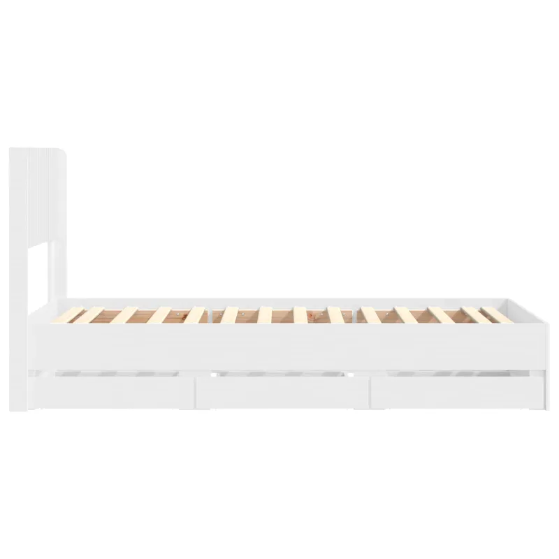 Lovos rėmas su saugojimu ir nugara Balta 100 x 200 cm