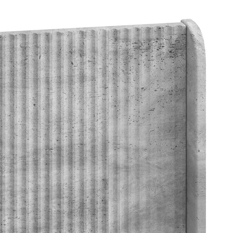 Lovos rėmas su saugojimu ir nugara Betono pilka 90 x 190 cm