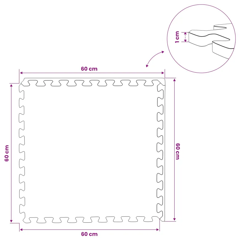 Baseino grindų kilimas 50 pcs Medis 18 m² EVA puta