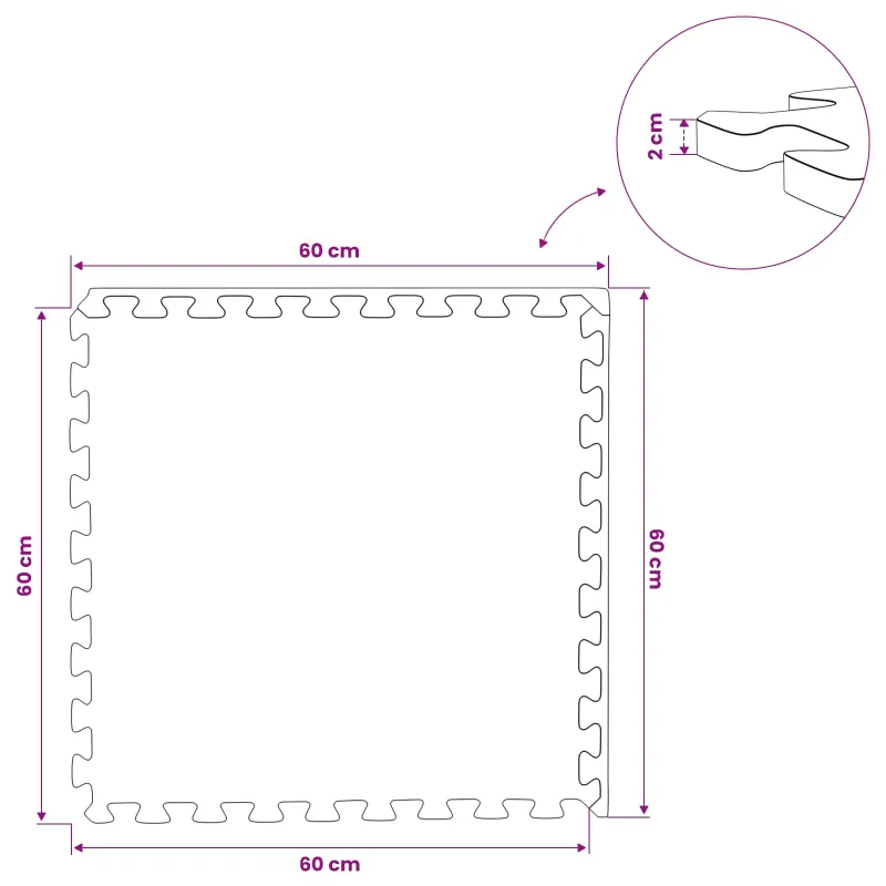 Baseino grindų kilimas 12 pcs Medis 4,32 m² EVA puta