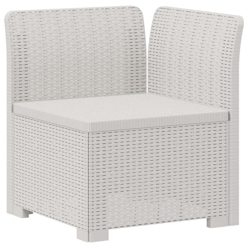 3- vietis Sodas Sofas Ratanas PP Balta