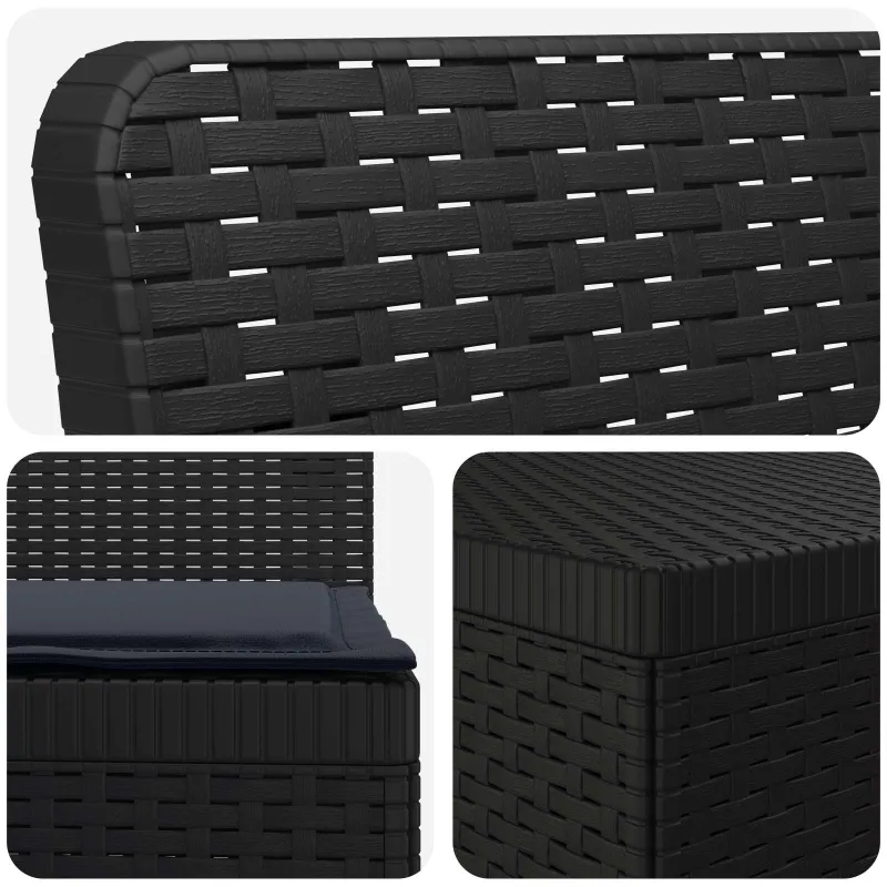 3-vietė sodo sofa su pagalvėlėmis, Rattan išvaizda PP Antracito