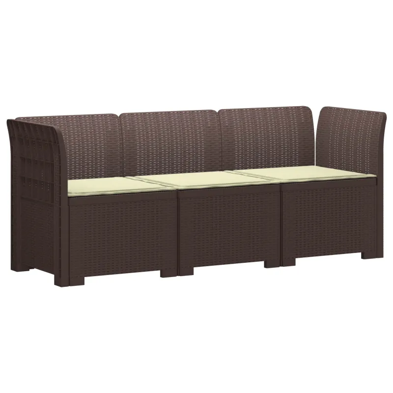 3-vietė sodo sofa su pagalvėlėmis, Rattan išvaizda PP Ruda
