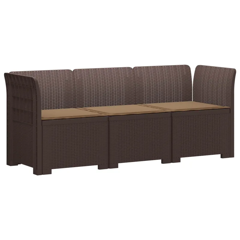3-vietė sodo sofa su pagalvėlėmis, Rattan išvaizda PP Ruda