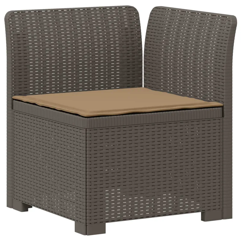 3-vietė sodo sofa su pagalvėlėmis, Rattan išvaizda PP