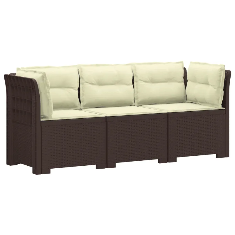 3-vietė sodo sofa su pagalvėlėmis, Rattan išvaizda PP Ruda