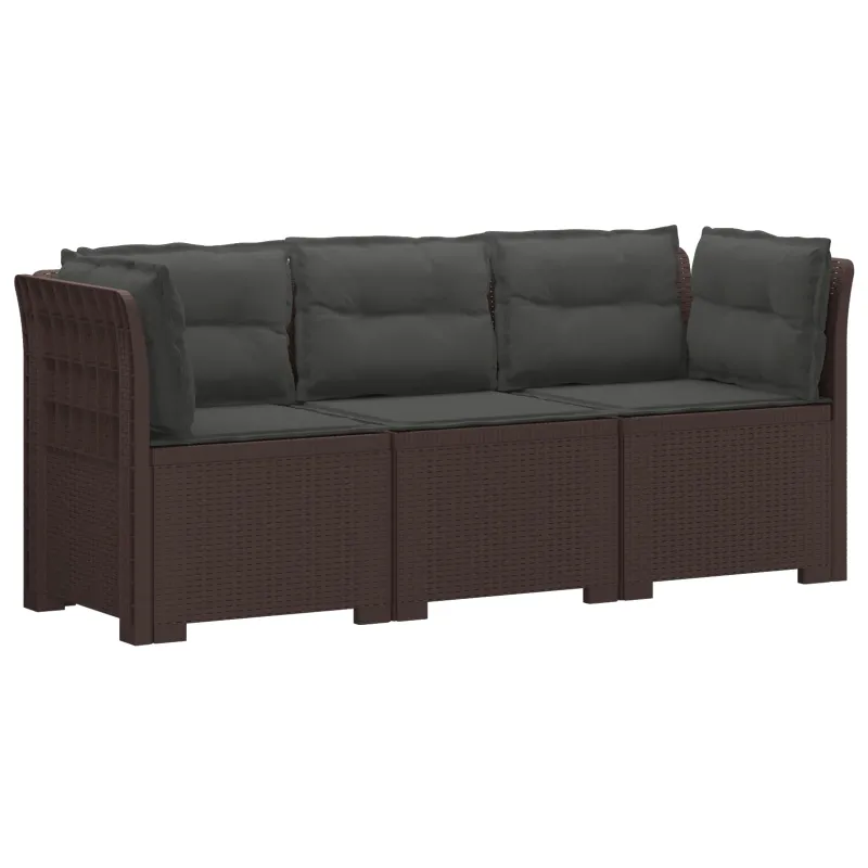 3-vietė sodo sofa su pagalvėlėmis, Rattan išvaizda PP Ruda