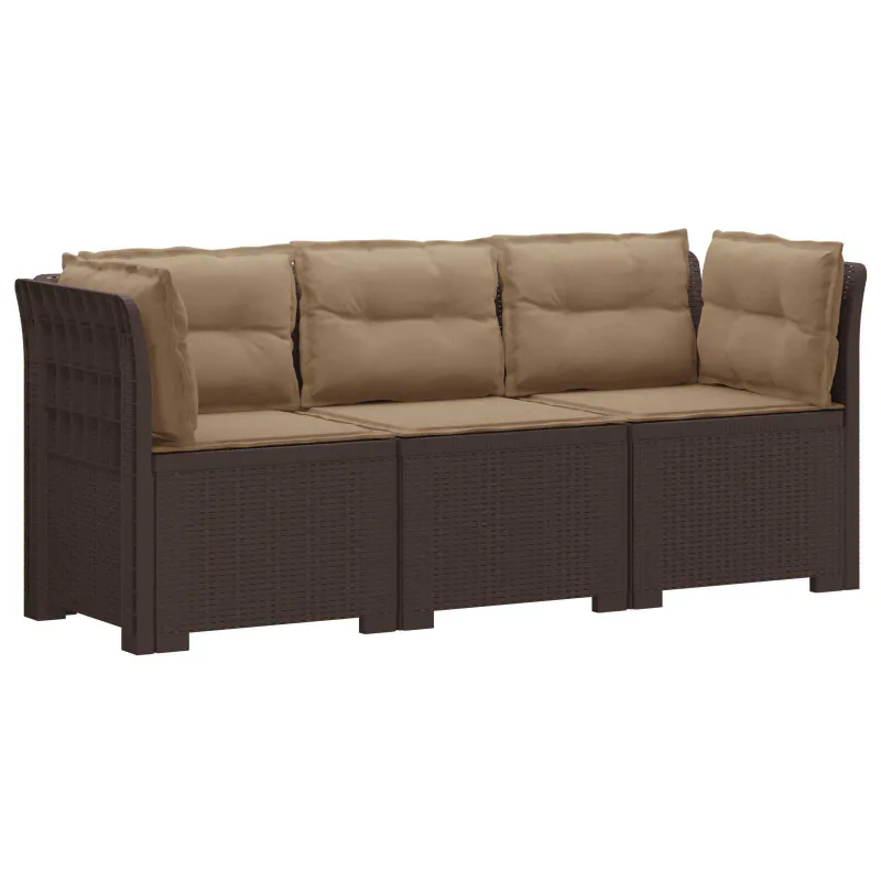 3-vietė sodo sofa su pagalvėlėmis, Rattan išvaizda PP Ruda