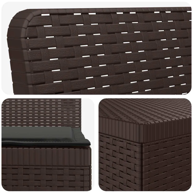 4 vietų sodo sofa su pagalvėmis pintinės išvaizdos PP Ruda
