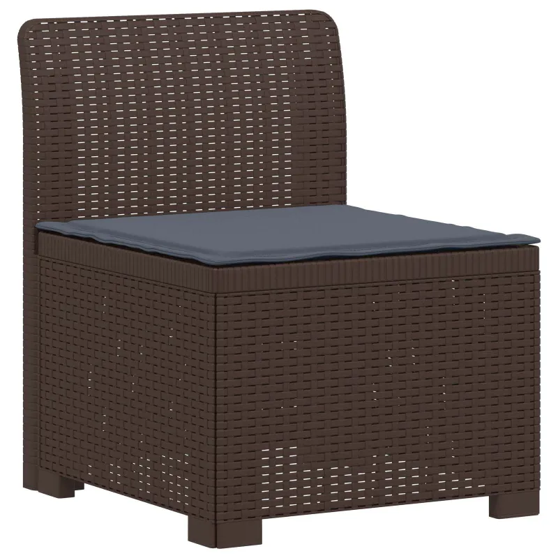 4 vietų sodo sofa su pagalvėmis pintinės išvaizdos PP Ruda