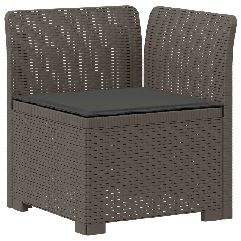 4 vietų sodo sofa su pagalvėmis pintinės išvaizdos PP