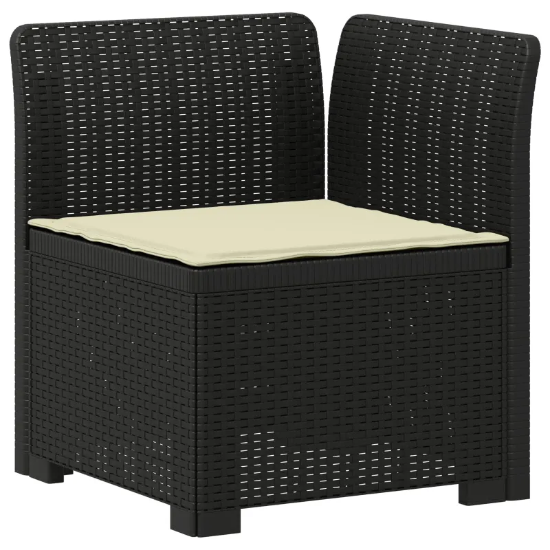 4 Vietų Sodo Sofa su Pagalvėlėmis Ratanų Imitacija PP Antracito