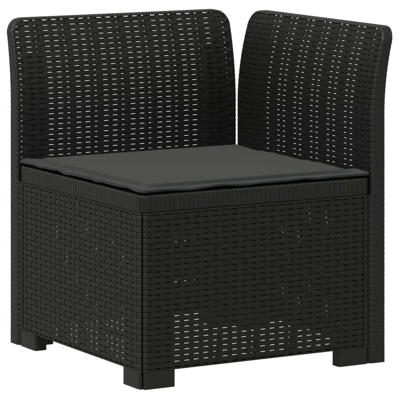 4 Vietų Sodo Sofa su Pagalvėlėmis Ratanų Imitacija PP Antracito
