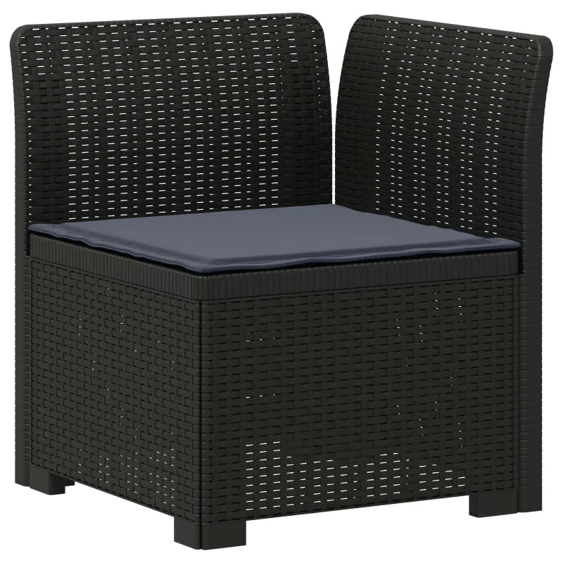 4 Vietų Sodo Sofa su Pagalvėlėmis Ratanų Imitacija PP Antracito