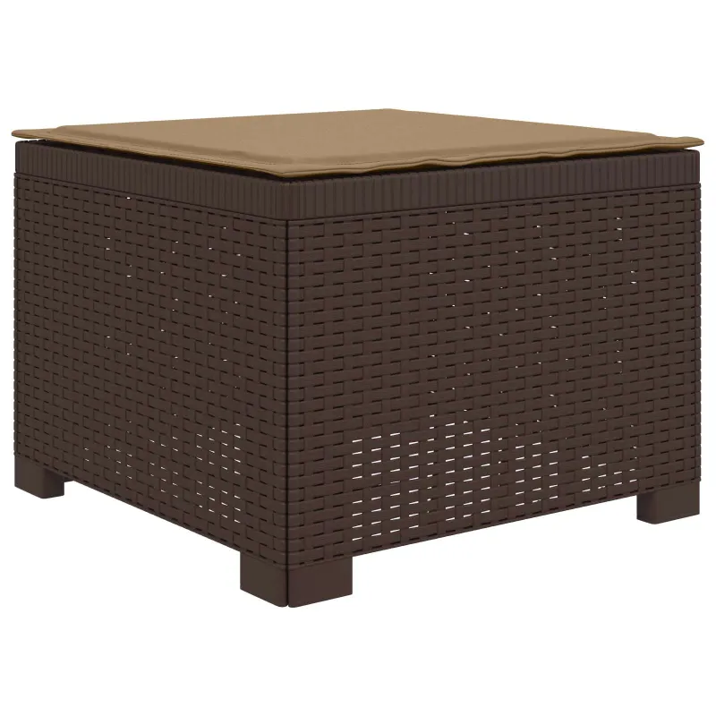 4 Vietų Sodo Sofa su Pagalvėlėmis Ratanų Imitacija PP Ruda