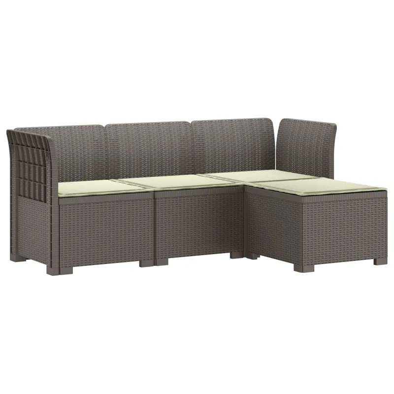 4 Vietų Sodo Sofa su Pagalvėlėmis Ratanų Imitacija PP
