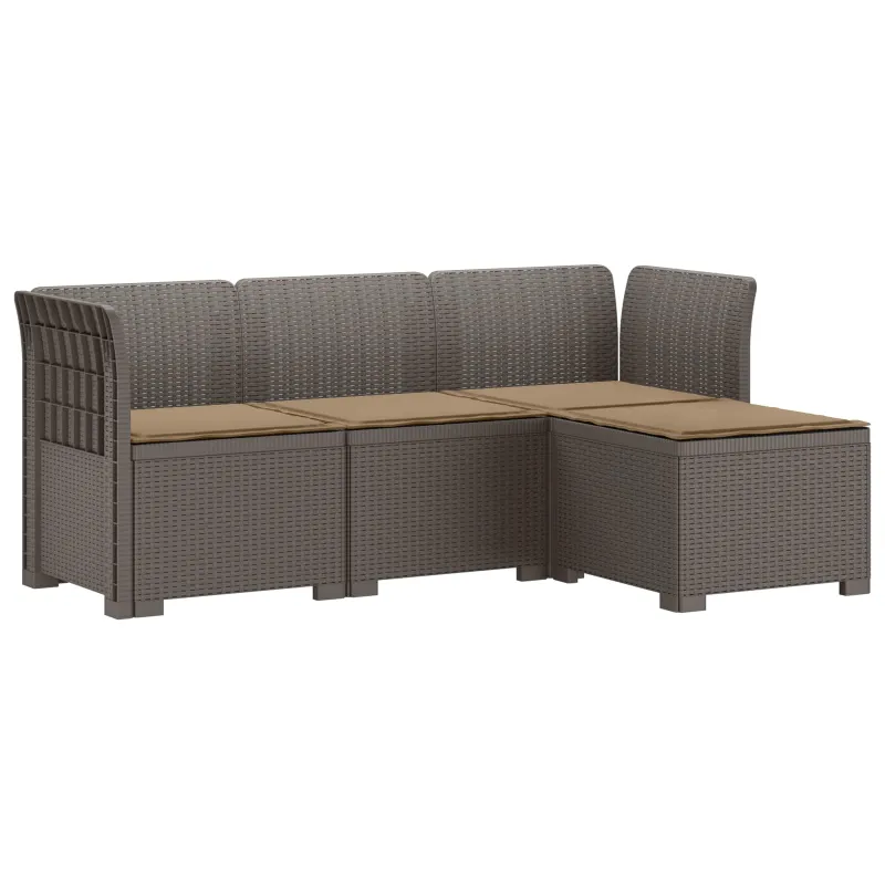 4 Vietų Sodo Sofa su Pagalvėlėmis Ratanų Imitacija PP