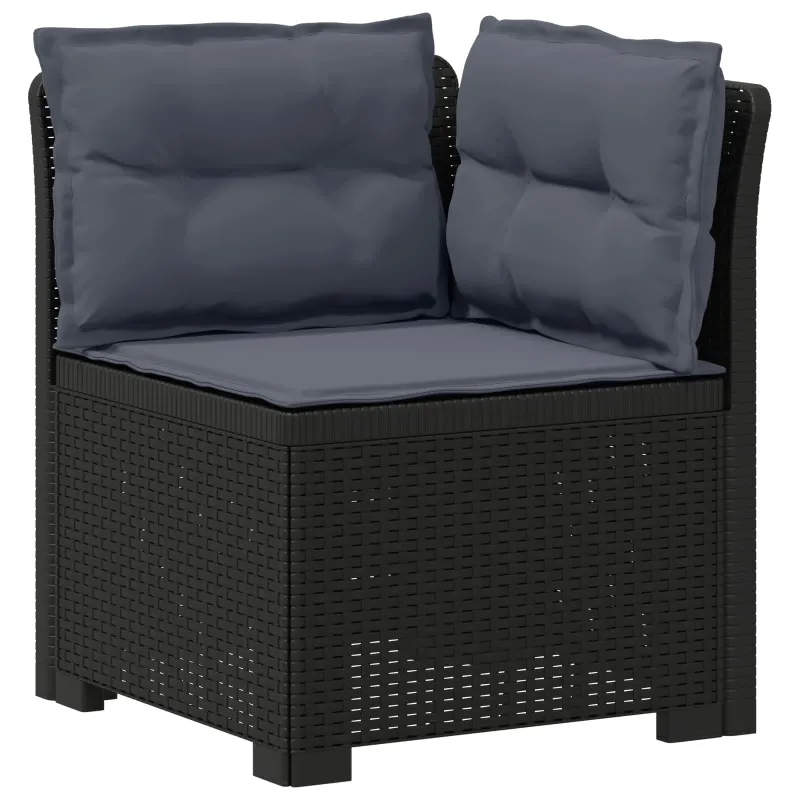 4 Vietų Sodo Sofa su Pagalvėlėmis Ratanų Imitacija PP Antracito