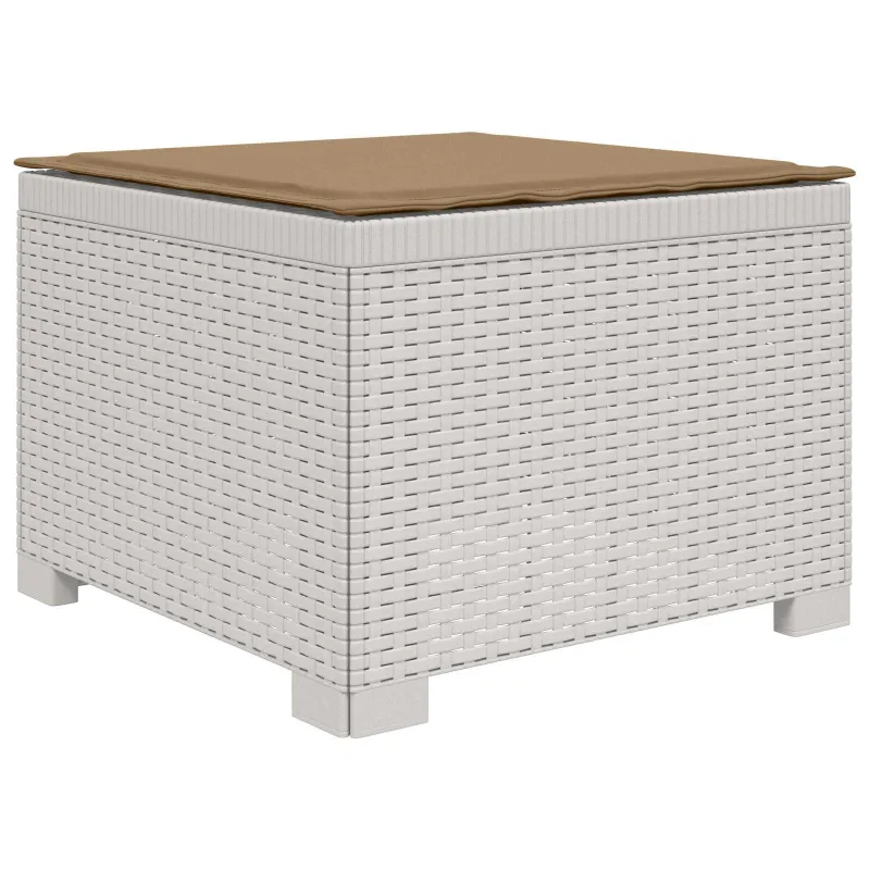 4 Vietų Sodo Sofa su Pagalvėlėmis Ratanų Imitacija PP Balta