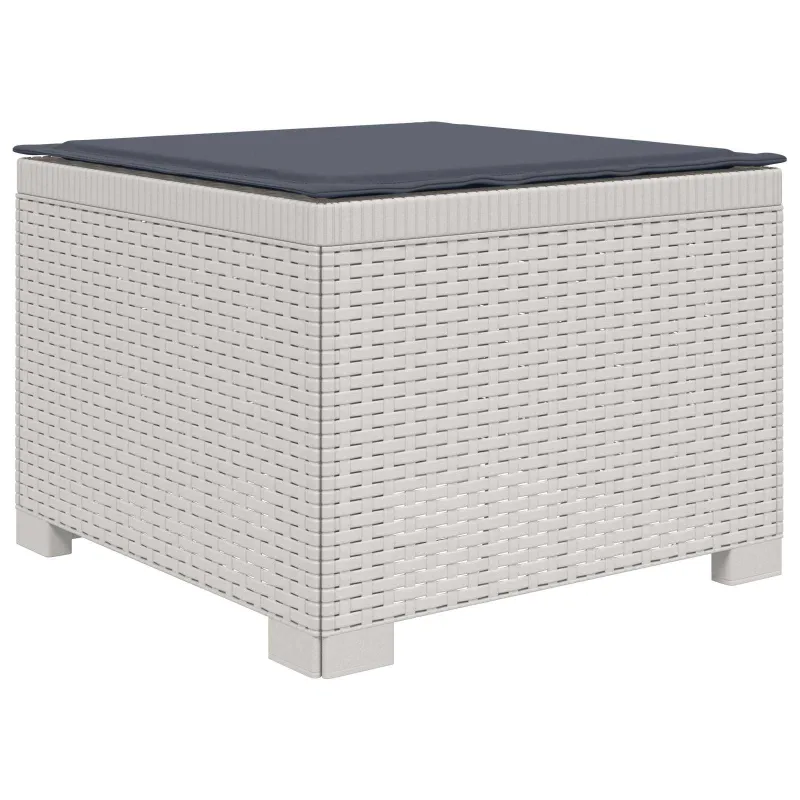 4 Vietų Sodo Sofa su Pagalvėlėmis Ratanų Imitacija PP Balta
