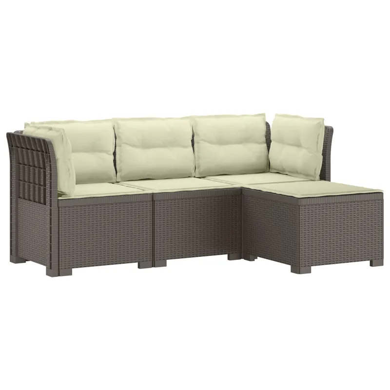4 Vietų Sodo Sofa su Pagalvėlėmis Ratanų Imitacija PP