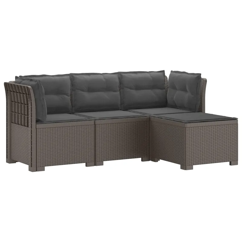 4 Vietų Sodo Sofa su Pagalvėlėmis Ratanų Imitacija PP