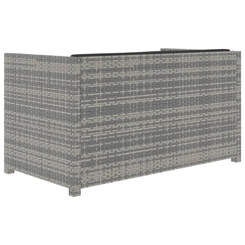 Sodo huonekalusetti tyynyine, 5 osaa, harmaa, rattan